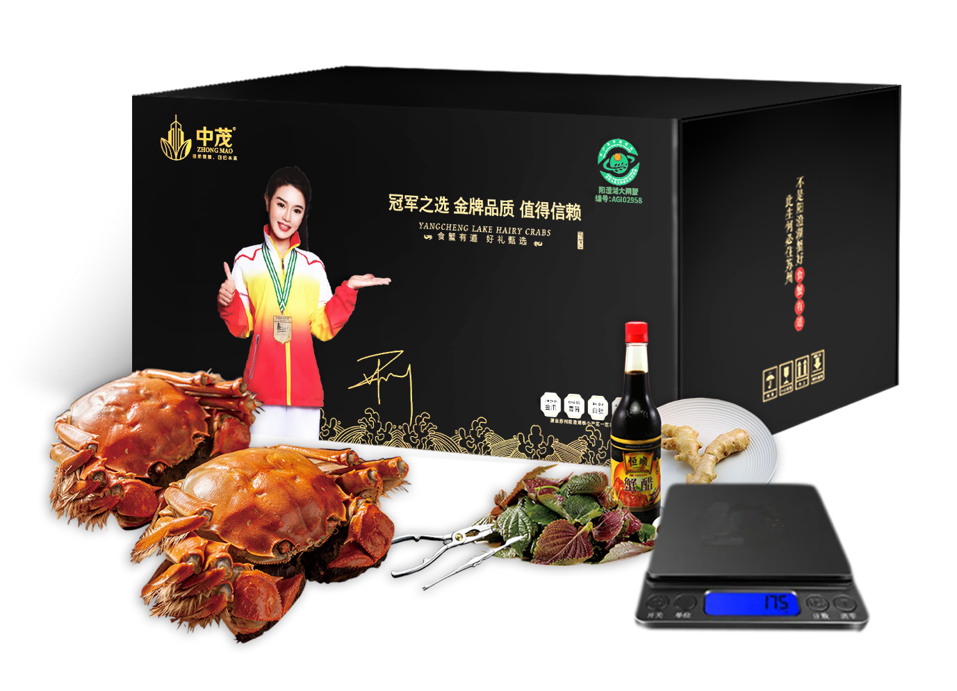 中茂阳澄湖大闸蟹4998型茂尊10只装
